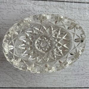 Pressed Glass Sawtooth Edge Trinket Dish
